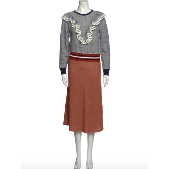 WARM Colorblock Pattern Long Dress - Picture 1 of 3